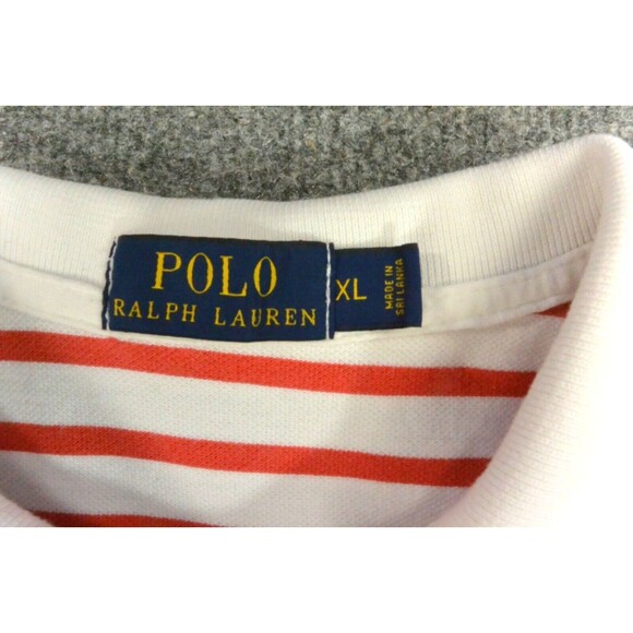 Polo Ralph Lauren Shirt Mens Larage Classic Fit Red White Stripe - Picture 5 of 9